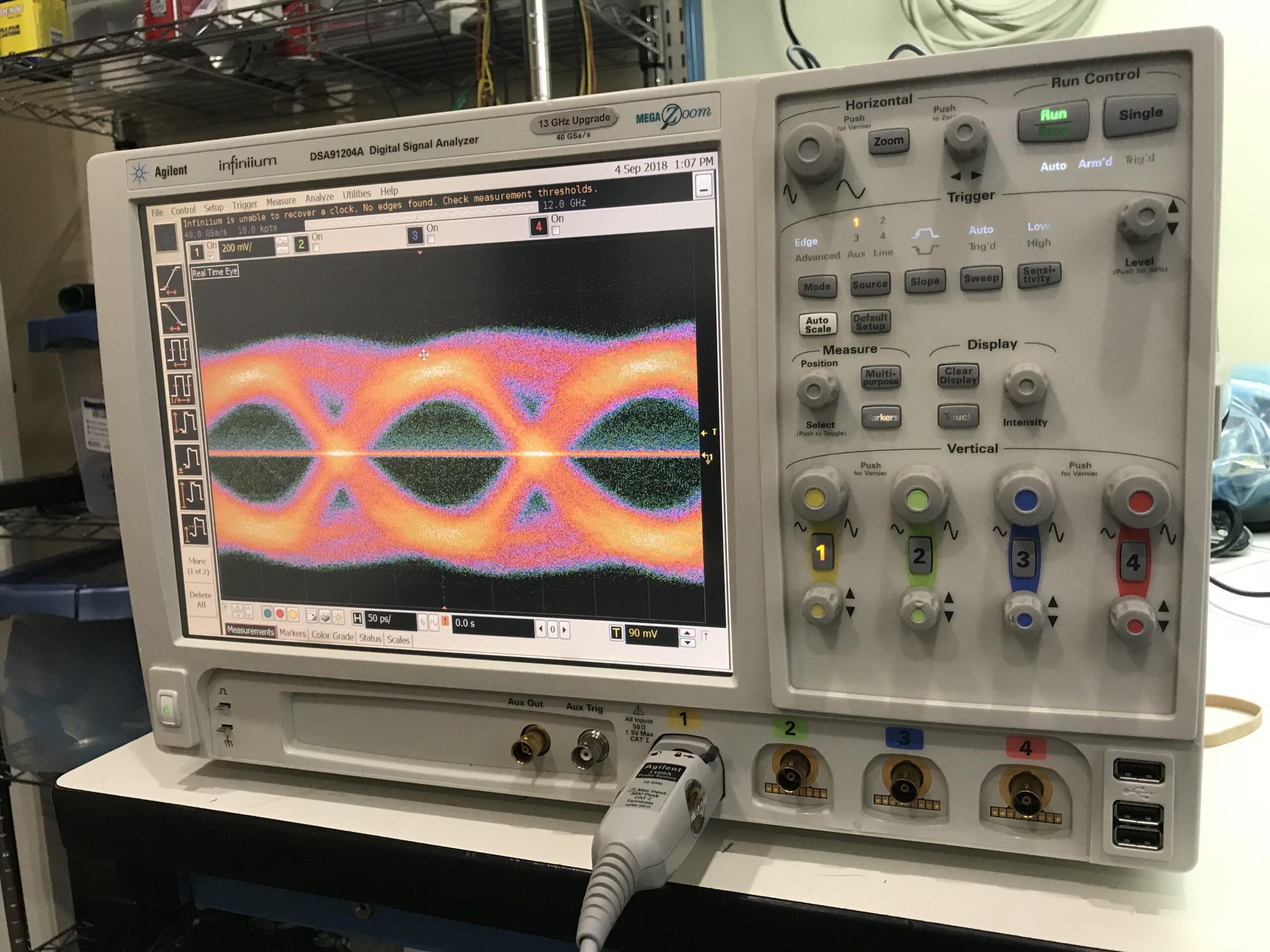 PCIe 3.0 Eye testing with an Agilent Infinium scope.