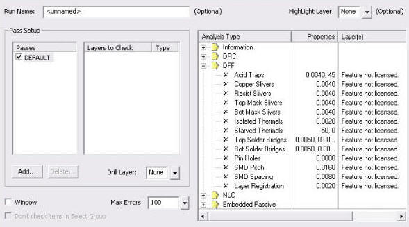 Gerber DFM Analysis Example Setup