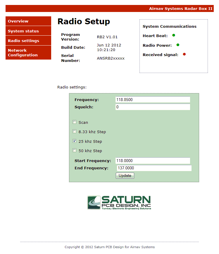 Radio Setup Screenshot